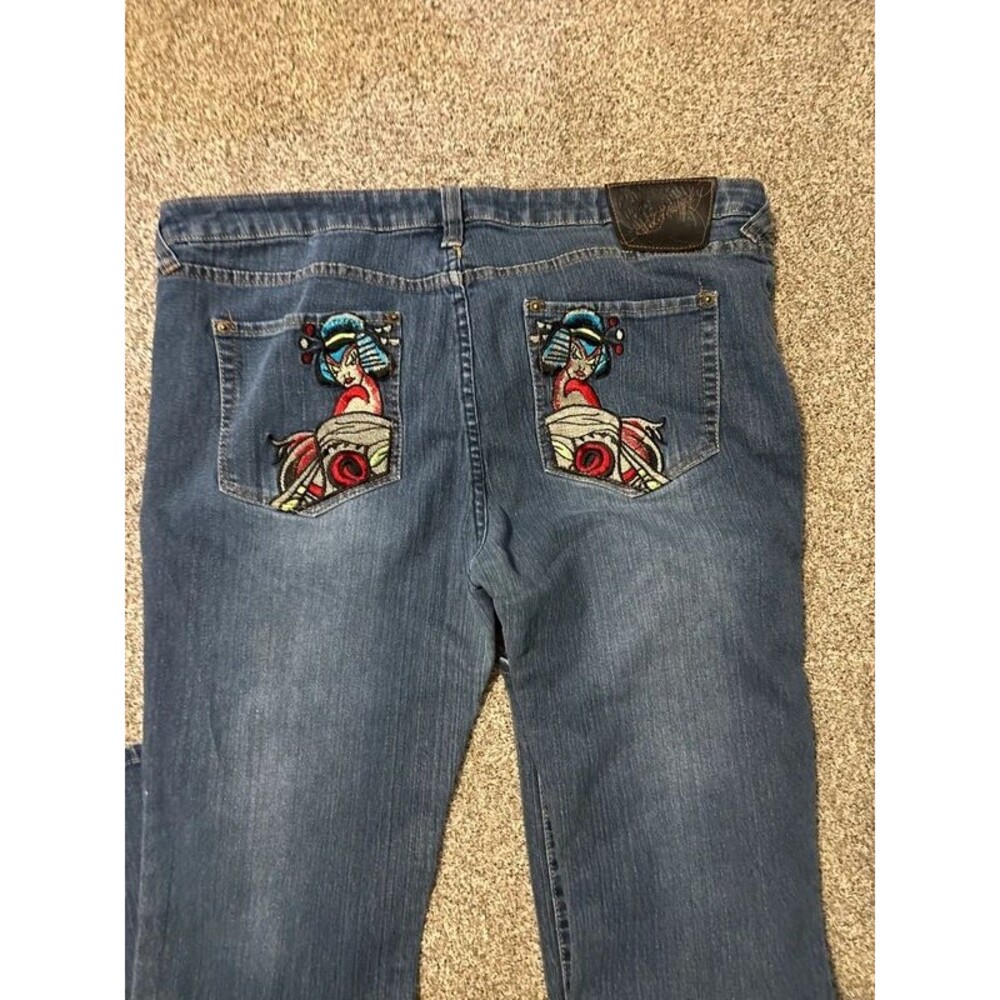 Ed hardy jeans 38 geisha girl snug fit womens - Picture 10 of 12